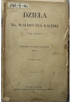 Pisma pomniejsze Część I  Tom III
