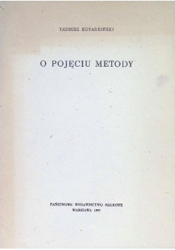 O pojęciu metody