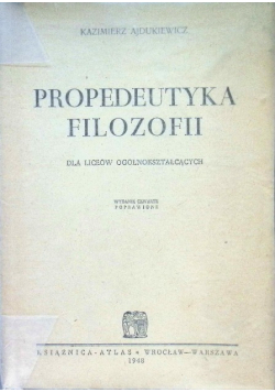 Propedeutyka filozofii 1948 r.
