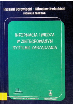 Informacja i wiedza w zintegrowanym systemie zarządzania