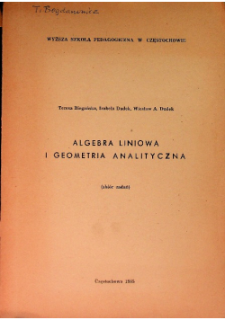 Algebra liniowa i geometria analityczna