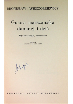 Gwara Warszawska dawniej i dziś