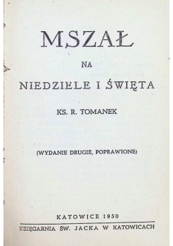 Mszał na niedziele i święta 1950 r.