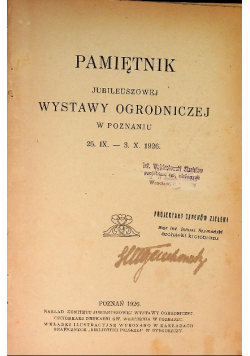 Pamiętnik Jubileuszowej Wystawy Ogrodniczej w Poznaniu, 1926 r.