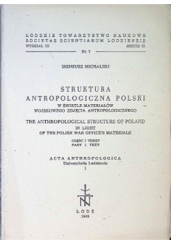 Struktura antropologiczna polskiego śląska Tom I Część I 1939 r.