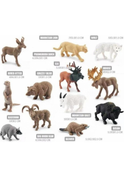 Zestaw dzikich zwierząt ameryki północnej