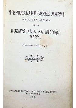 Niepokalane Serce Maryi 1914 r.