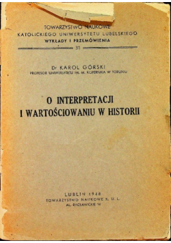 O interpretacji i wartościowaniu w historii 1948 r.