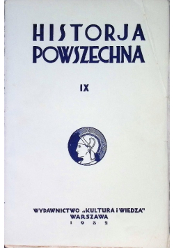 Historja powszechna Tom IX 1932 r.