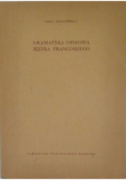 Gramatyka opisowa języka francuskiego