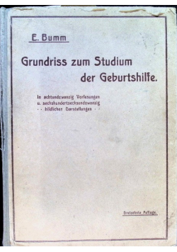 Grundriss zum studium der geburtshilfe 1921 r.
