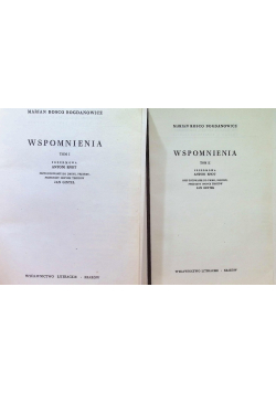 Bogdanowicz Wspomnienia Tom I i II
