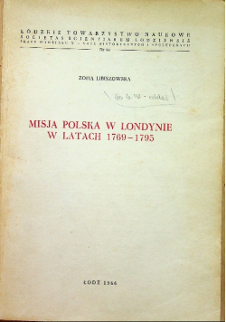 Misja Polska w Londynie w latach 1769-1795