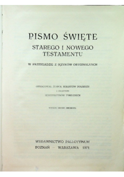 Pismo Święte Starego i Nowego Testamentu