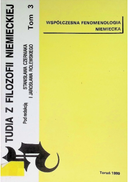 Studia z filozofii Niemieckiej Tom 3