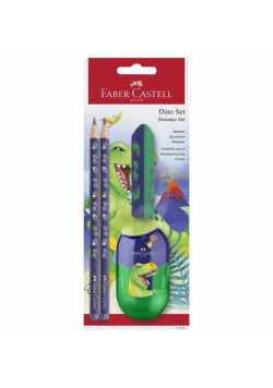 Zestaw Dinozaur 2 ołówki Jumbo+temperówka+gumka