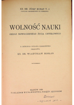 Wolność nauki 1930 r.