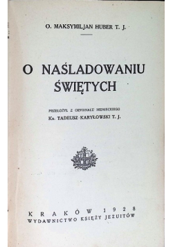 O naśladowaniu świętych 1928 r.