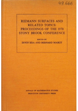Riemann surfaces and related topics proceedings of the 1978 Stony Brook conference