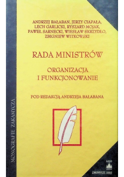 Rada Ministrów organizacja i funkcjonowanie