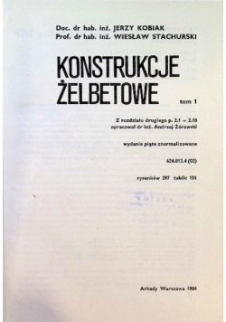 Konstrukcje żelbetowe Tom 1
