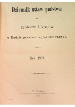 Dziennik ustaw państwa, 1901 r.