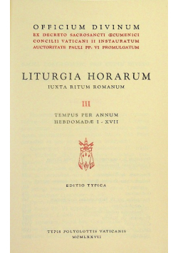 Liturgia Horarum Iuxta Ritum Romanum III