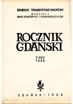 Rocznik gdański, Tom XXV