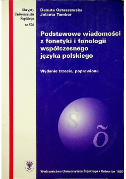 Podstawowe wiadomości z fonetyki i fonologii współczesnego języka polskiego Nr 526 / 97