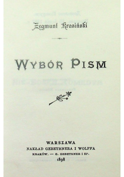 Krasiński Wybór pism