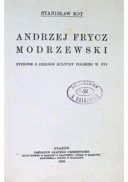 Andrzej Frycz Modrzewski 1919 r.