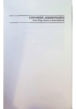 Low-Speed Aerodynamics: From Wing Theory to Panel Methods