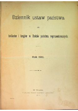 Dziennik ustaw państwa 1911 r.