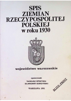 Spis Ziemian Rzeczypospolitej Polskiej w roku 1930 Województwo warszawskie