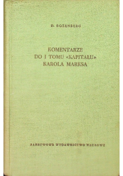 Komentarze do I tomu Kapitału Karola Marksa