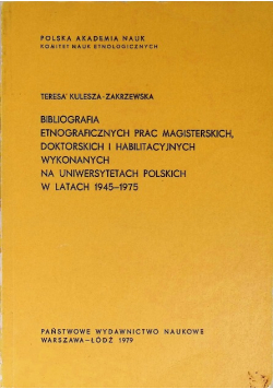 Bibliografia Etnograficznych Prac Magisterskich doktorskich