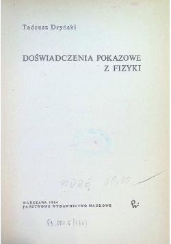 Doświadczenia pokazowe z fizyki