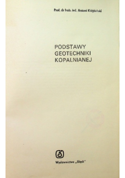 Podstawy geotechniki kopalnianej