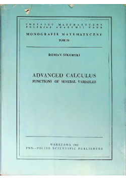 Advanced Calculus Functions of Several Variables