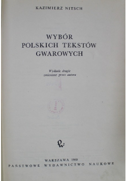 Wybór polskich tekstów gwarowych