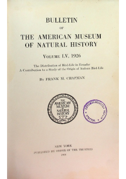 Bulletin of the american museum of natural history