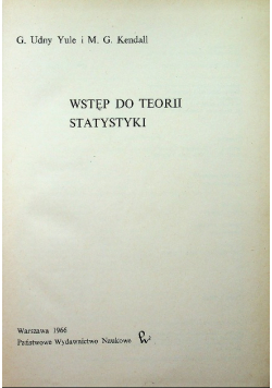 Wstęp do teorii statystyki