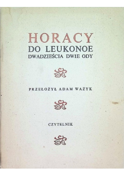 Do Leukonoe dwadzieścia dwie ody