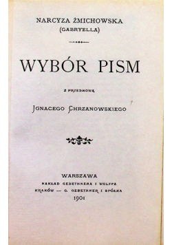 Żmichowska Wybór Pism