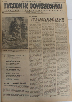 Tygodnik powszechny  katolickie pismo społeczno-kulturalne Nr 1 do 51 / 49 1949 r.