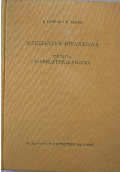 Mechanika kwantowa Teoria nierelatywistyczna