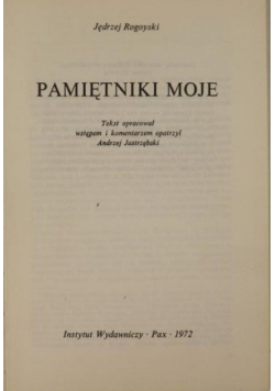 Pamiętniki moje