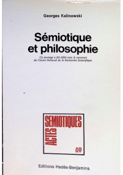 Semiotique et philosophie