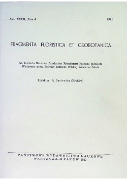 Fragmenta Floristica et Geobotanica Ann XXVII