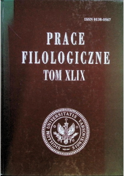 Prace Filologiczne Bibliografia Tom XLIX